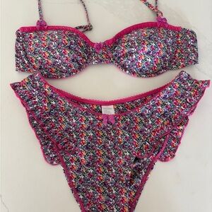 Floral Pink Women's Swimwear Set